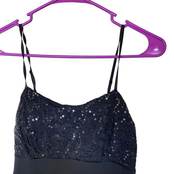 Solar Collection Y2K Black Sequin Formal Dress – Size Large – Spaghetti Straps - Picture 6 of 7